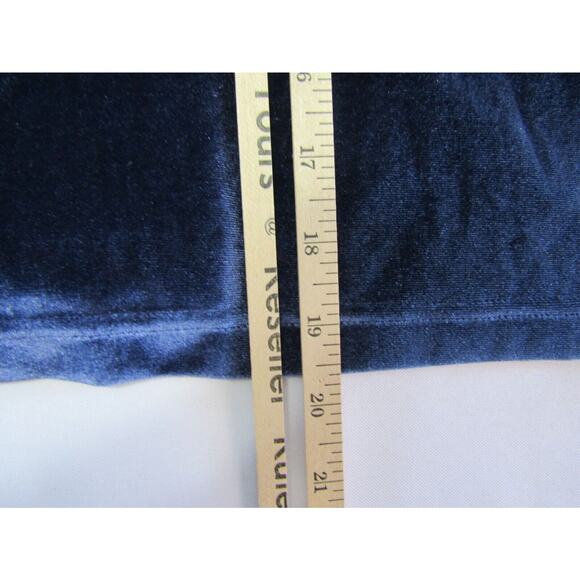 Madewell Blue Velvet V Neck Tie Top Womens size M Professional Blouse Work - Picture 6 of 8